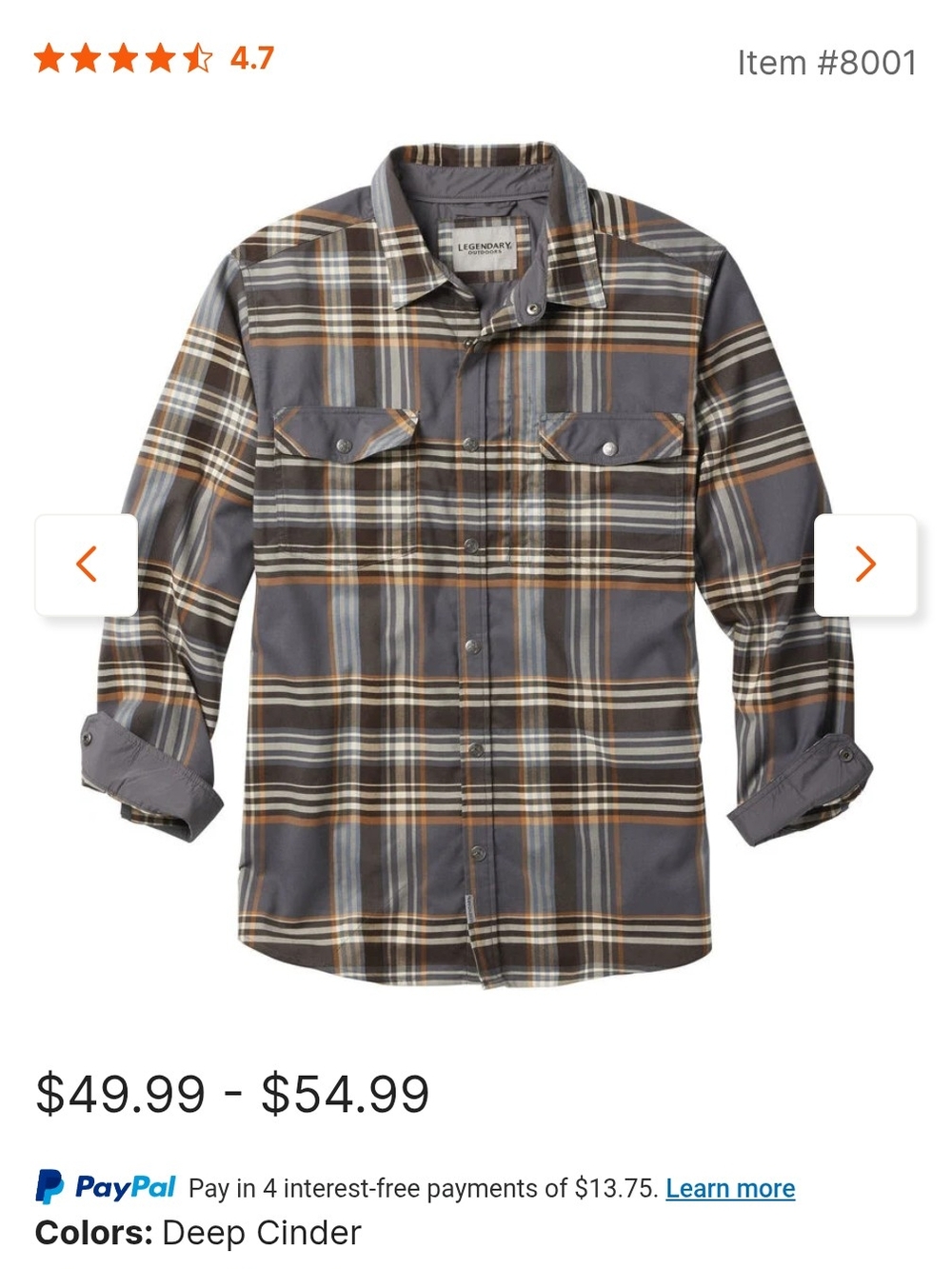 Legendary Whitetails Deep Cinder Plaid Button-Up Shirt